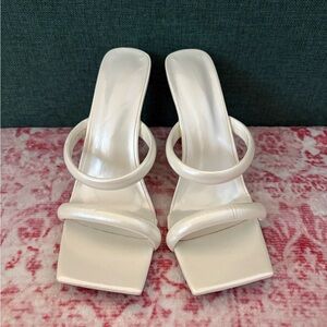 SHEIN Cream Open-Toe Heels